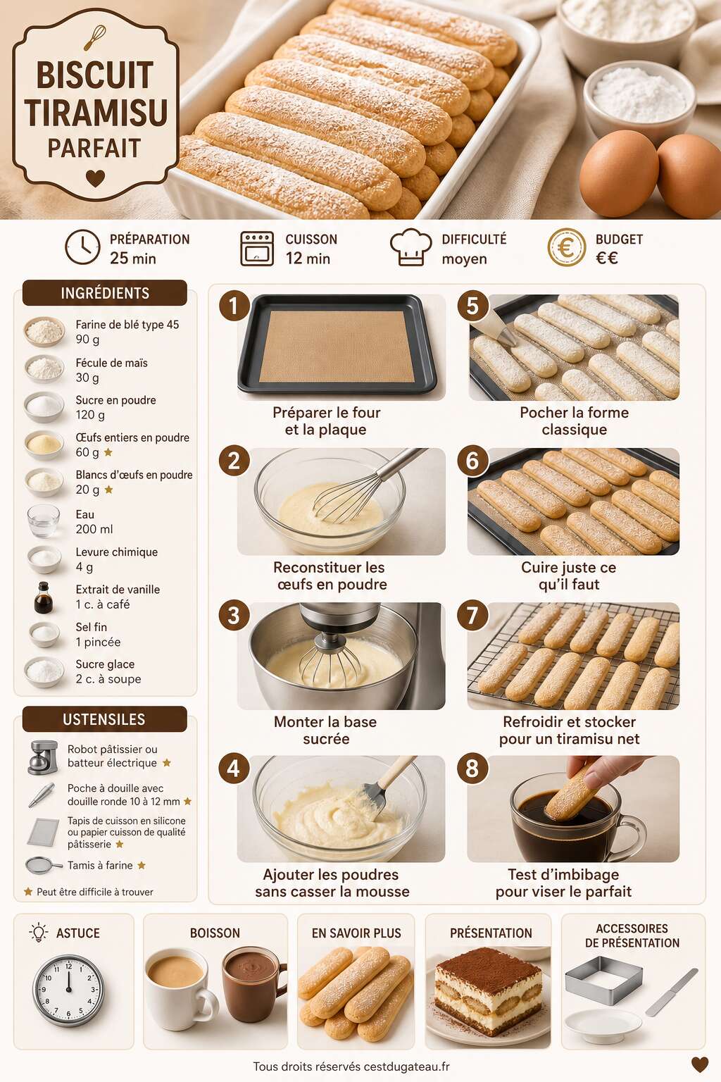 Fiche recette Comment réussir la recette du biscuit tiramisu parfait ? Fiche recette Comment réussir la recette du biscuit tiramisu parfait ?