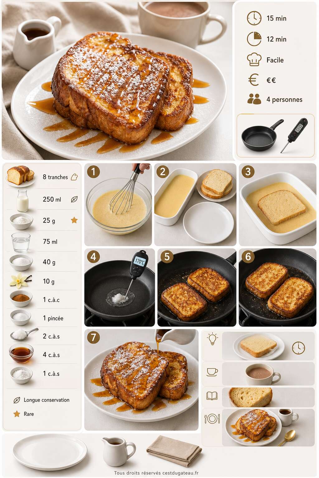 Fiche recette Recette de brioche façon pain perdu Fiche recette Recette de brioche façon pain perdu