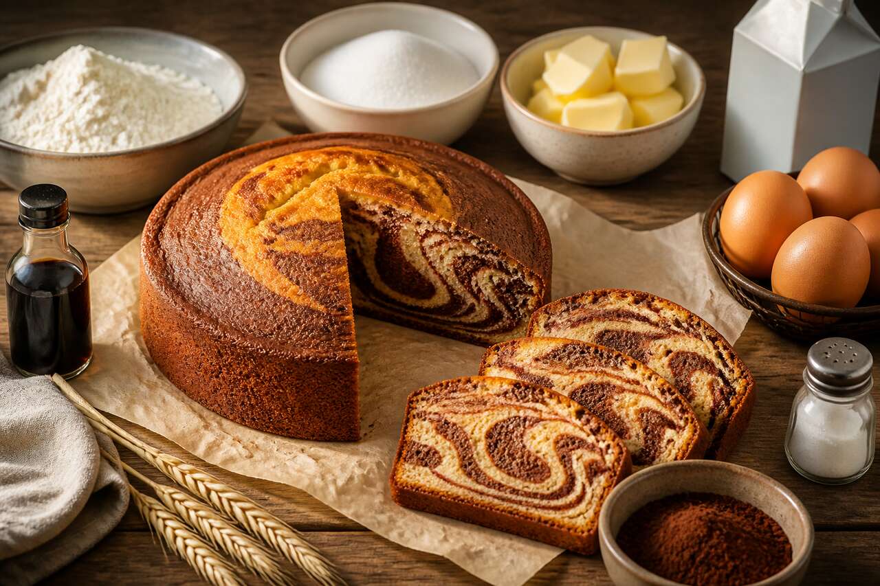 Comment réussir un gâteau quatre-quarts marbré parfait