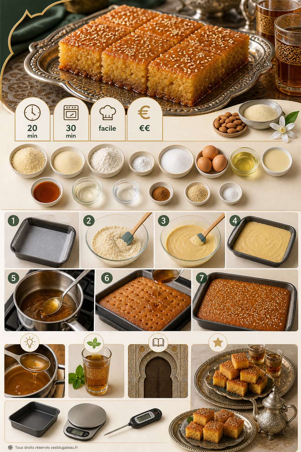 Fiche recette Recette g&acirc;teau oriental : secrets et astuces pour r&eacute;ussir ce d&eacute;lice