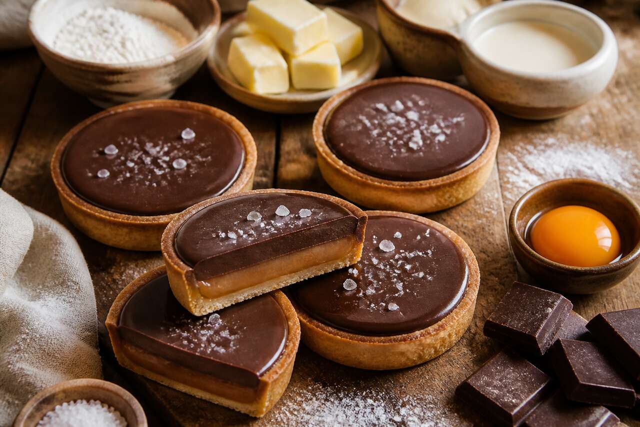 Recette de tartelettes au chocolat et caramel au beurre salé
