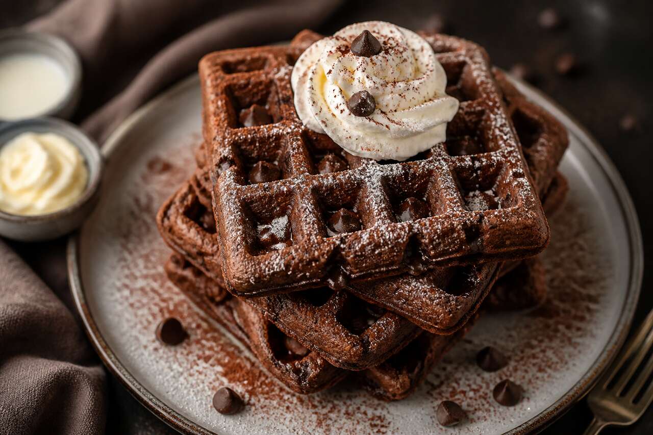 Recette de gaufres au chocolat gourmandes et moelleuses