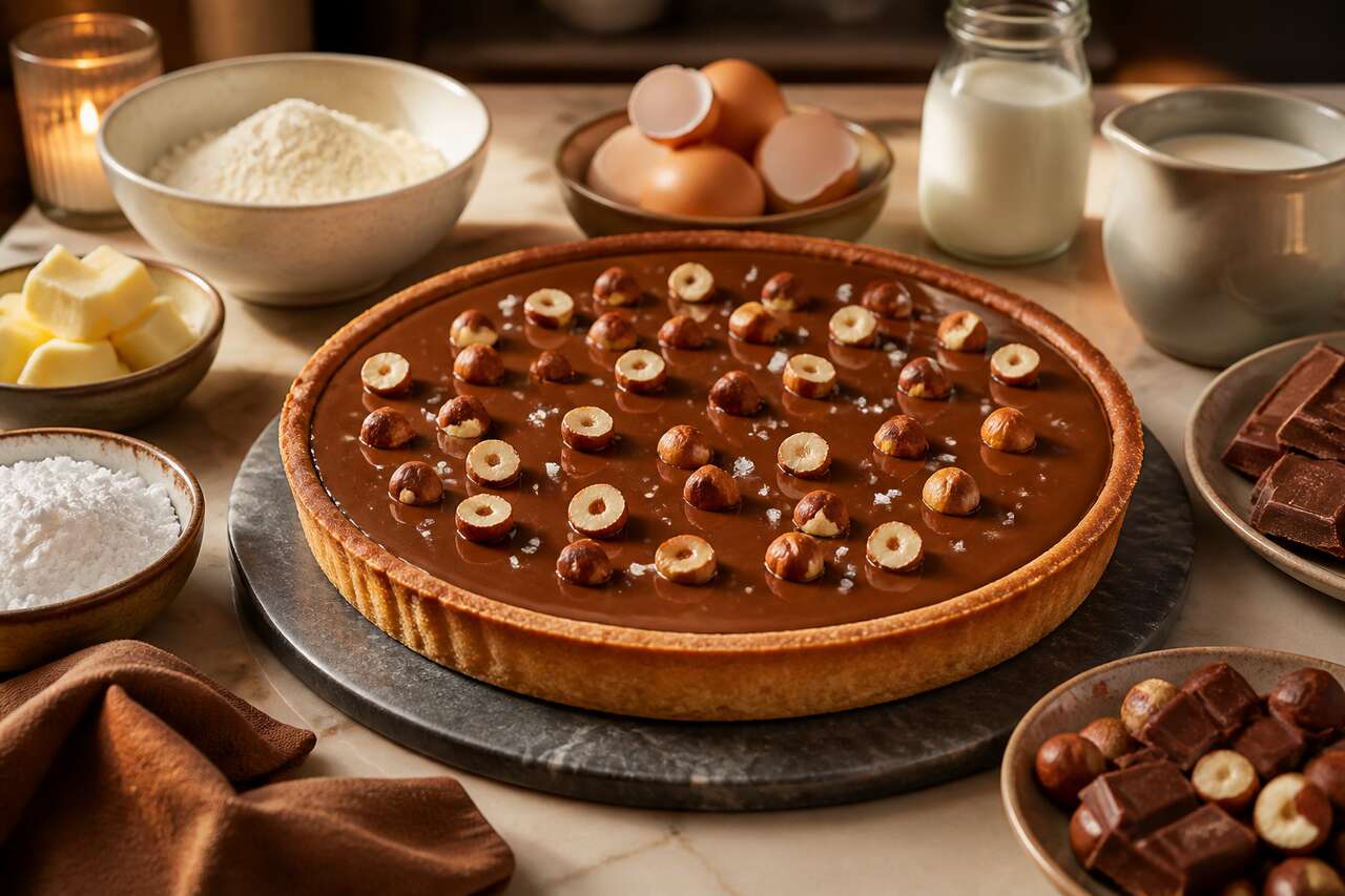 Recette de la tarte gianduja de Cyril Lignac