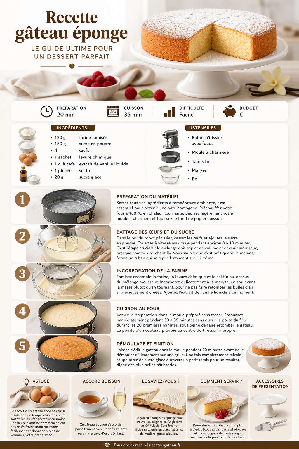 Fiche recette Recette gateau &eacute;ponge : le guide ultime pour un dessert parfait