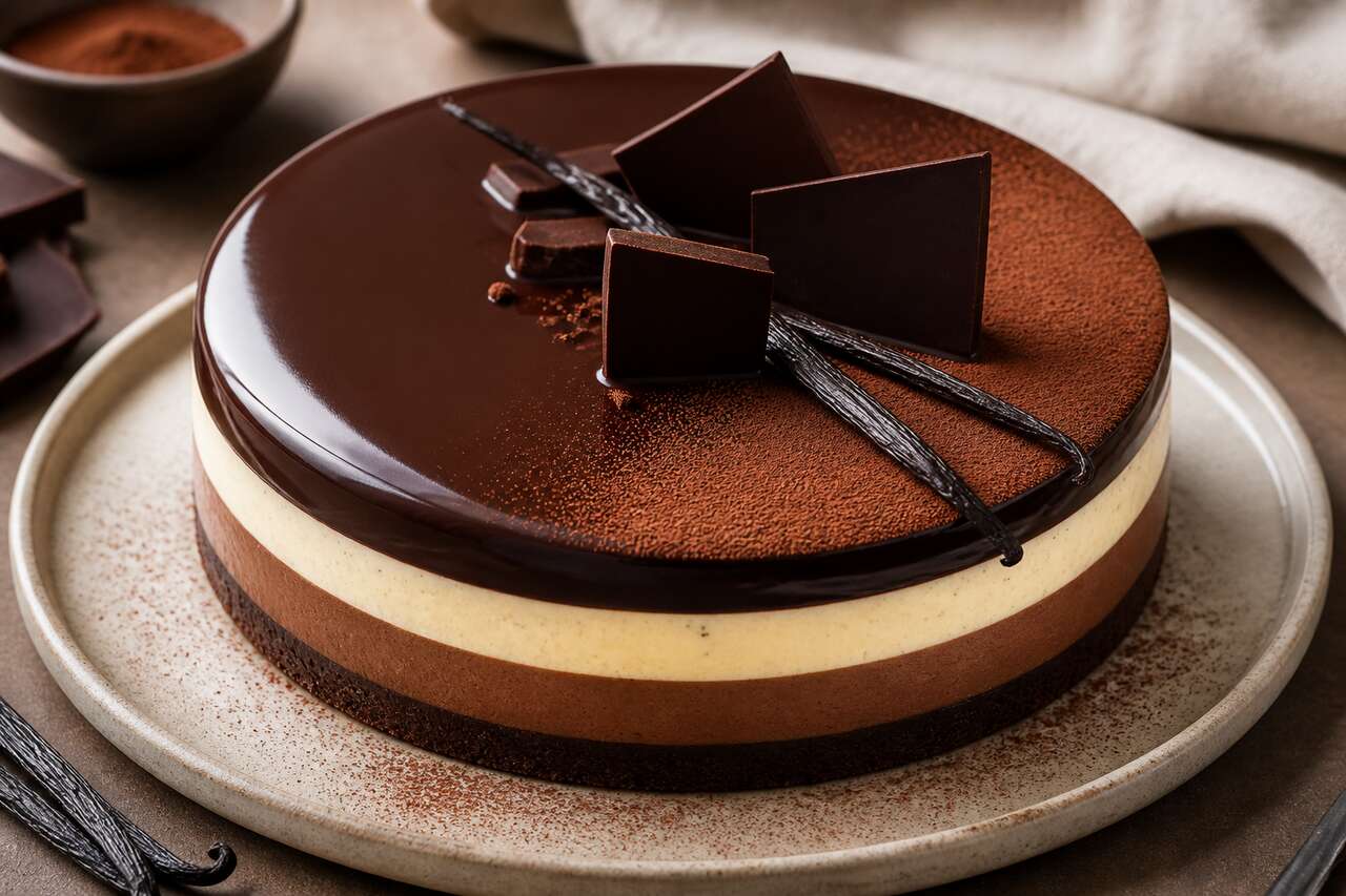 Recette d'entremets chocolat vanille