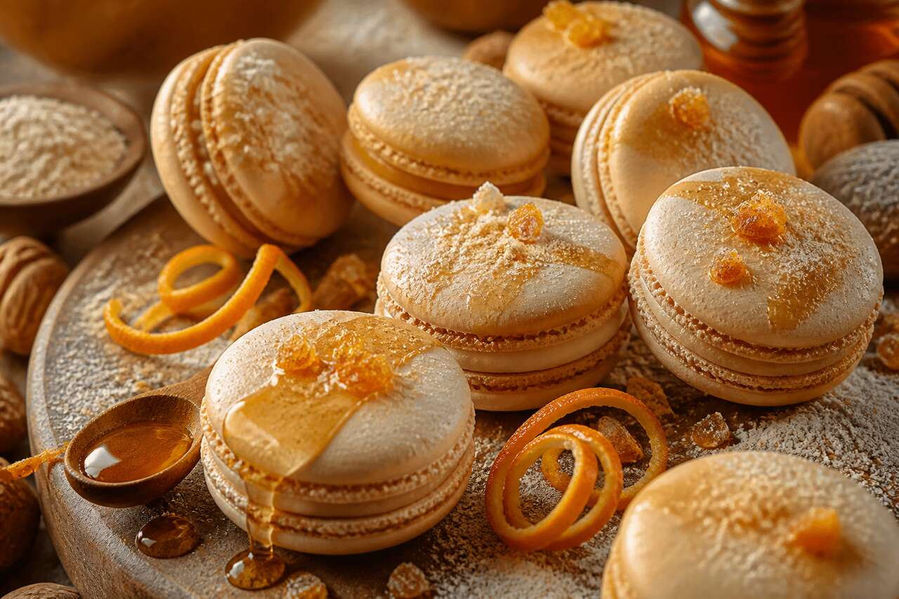 Recette de macarons Kallisté au miel et aux agrumes