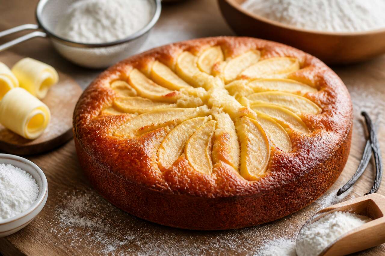Recette facile : gâteau quatre-quarts aux pommes moelleux