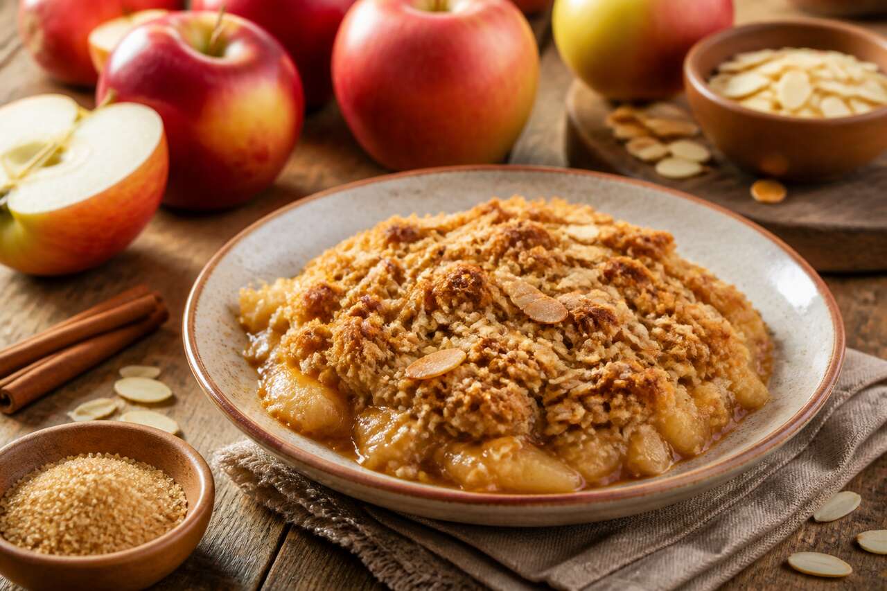 Crumble aux pommes facile et rapide : la recette délicieuse