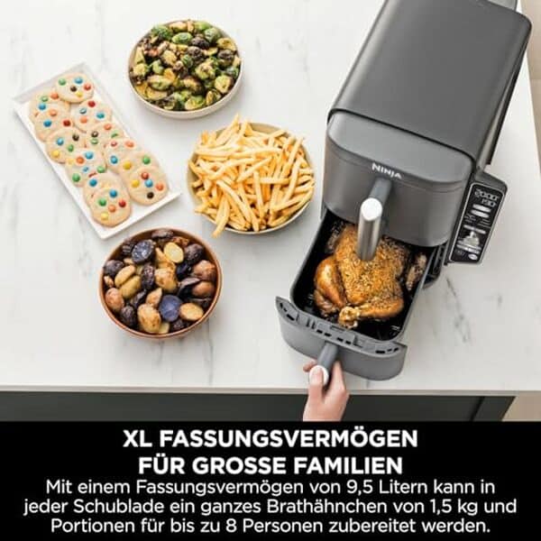 Découvrez notre test détaillé de la friteuse sans huile Ninja Double Stack XL SL400EU : performances, design compact et résultats de cuisson. Avis complet et comparatif.