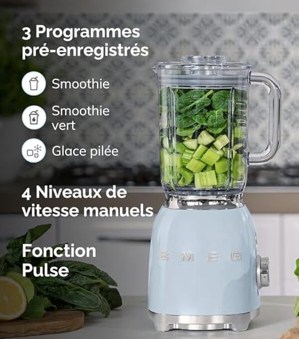 Découvrez notre test complet du blender Smeg BLF03BLEU : performances, polyvalence et qualité de ce mixer haut de gamme pour votre cuisine.