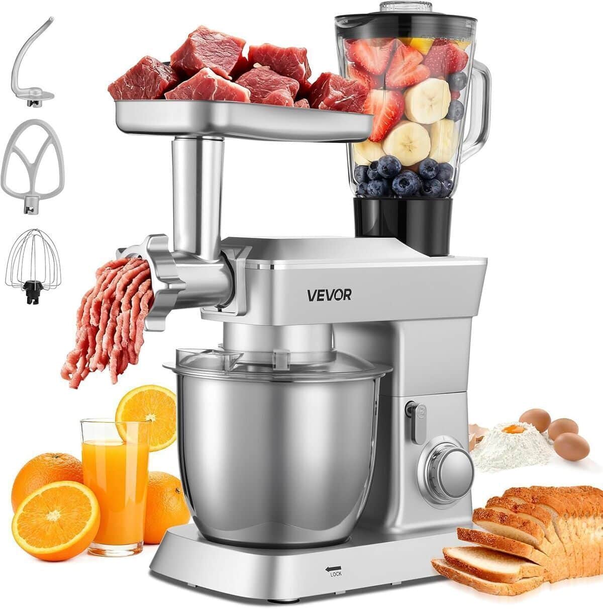 Test : robot pâtissier VEVOR 1300 W avec hachoir et blender