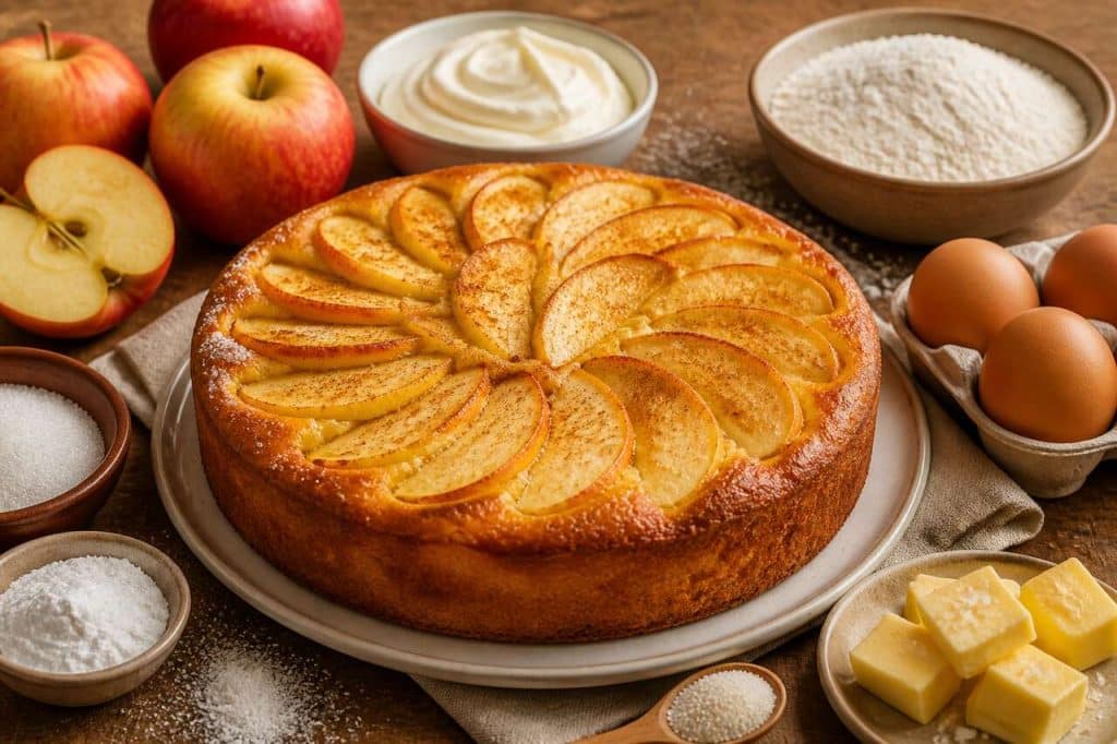 Recette du gâteau aux pommes et mascarpone
