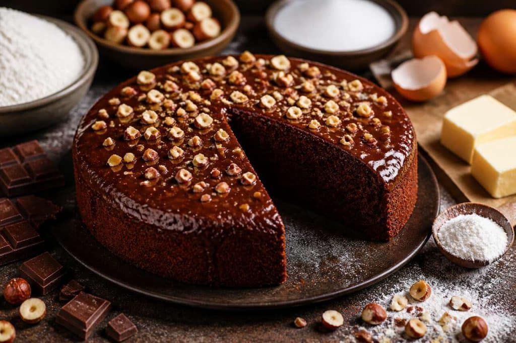 Recette du cake au chocolat et aux noisettes