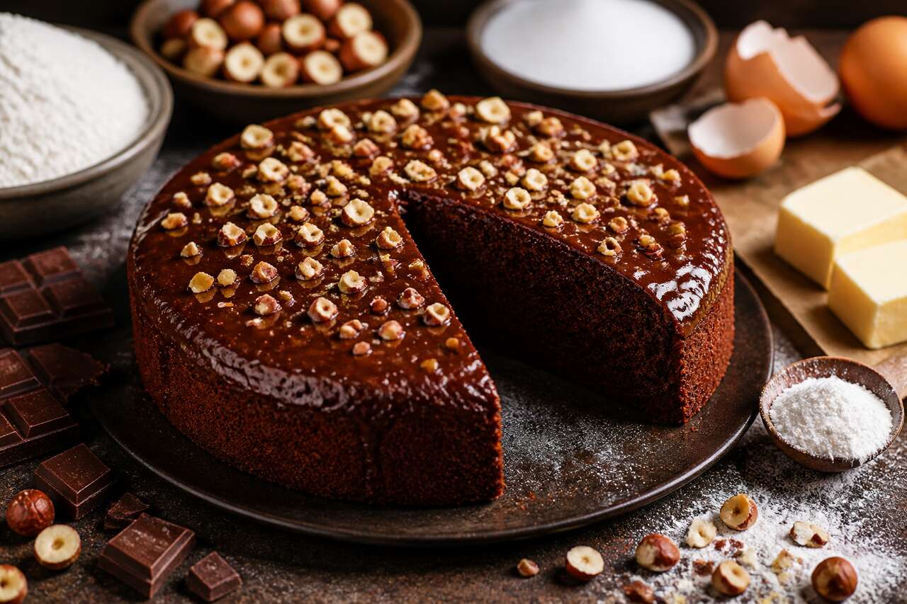 Recette du cake au chocolat et aux noisettes