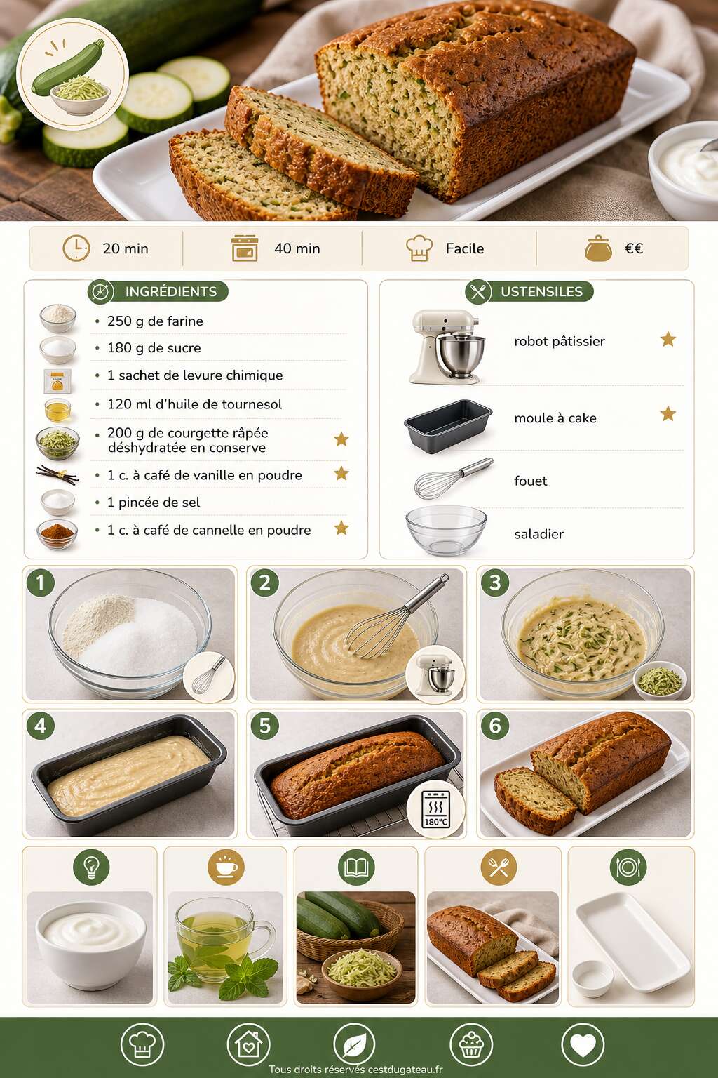 Fiche recette Comment réaliser un gâteau courgette moelleux et savoureux ? Fiche recette Comment réaliser un gâteau courgette moelleux et savoureux ?