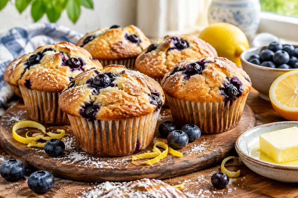 Muffins moelleux myrtille citron : recette gourmande