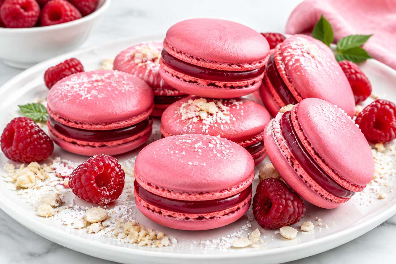 Recette de macarons à la framboise