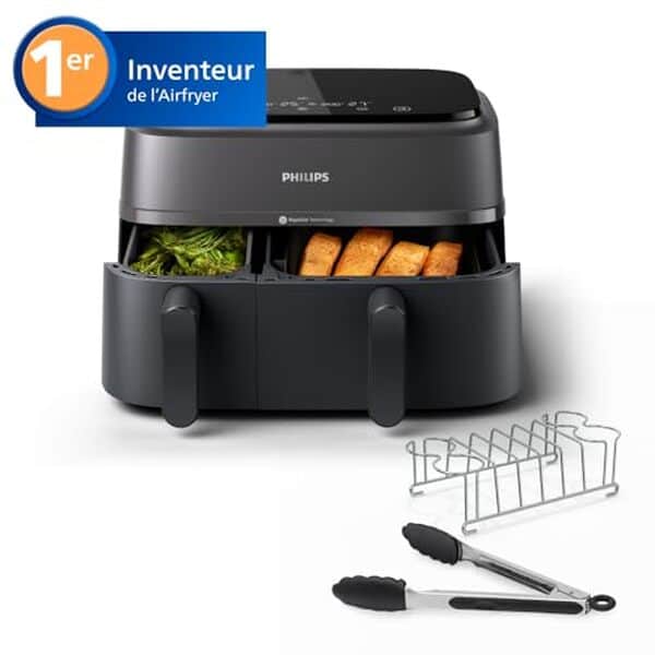 Découvrez notre test détaillé du Philips AirFryer série 3000 avec double panier. Efficacité, performance et résultats culinaires : tout ce que vous devez savoir avant d'acheter.