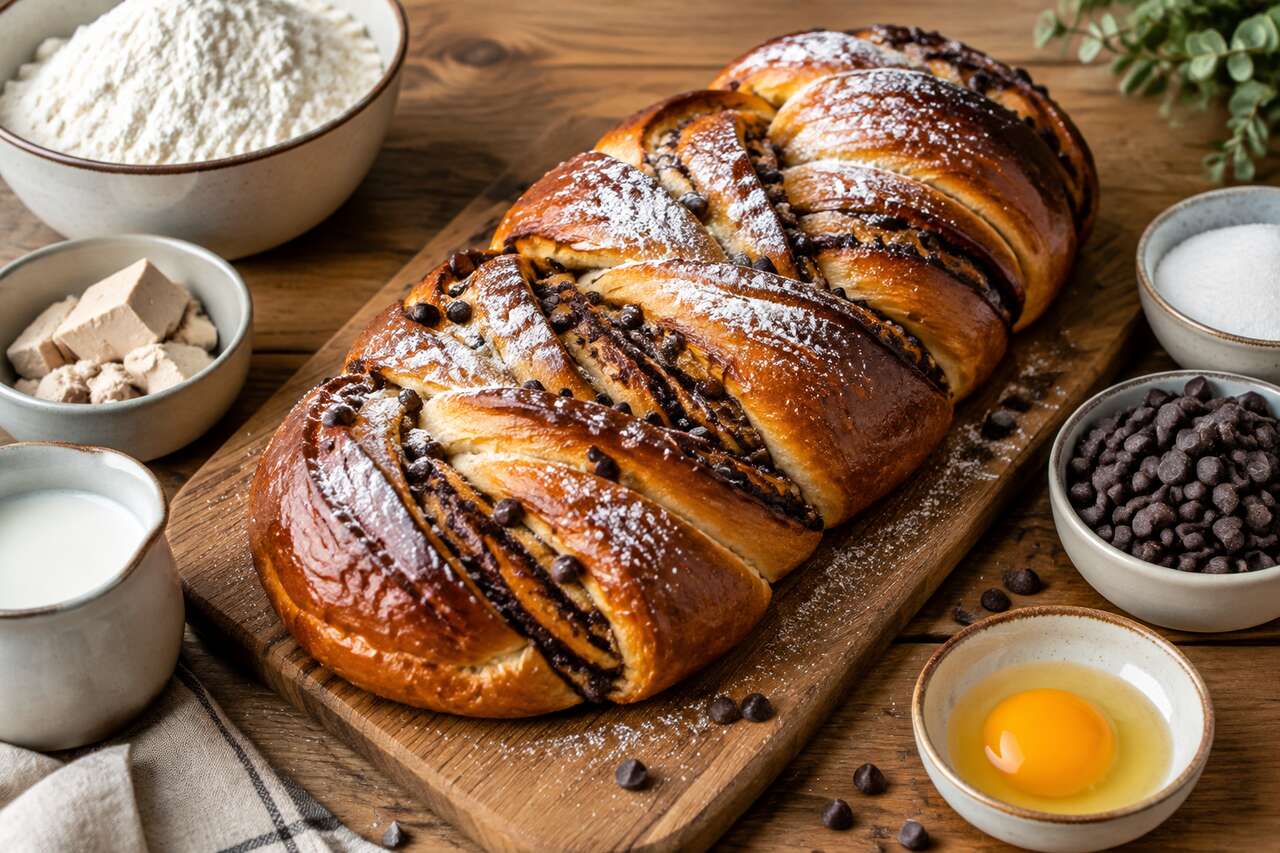 Recette de brioche tressée au chocolat