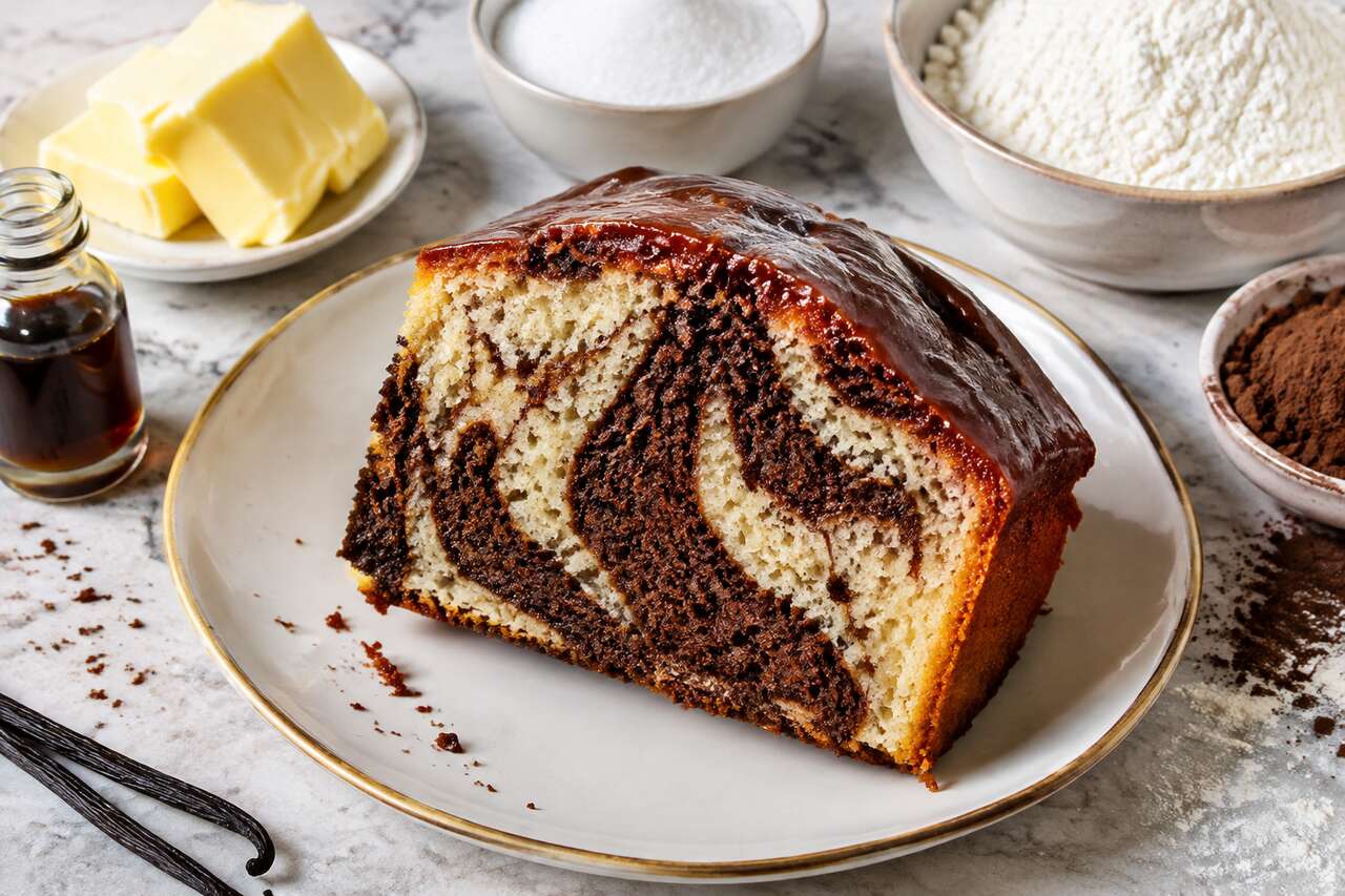 Recette du cake marbré moelleux et gourmand