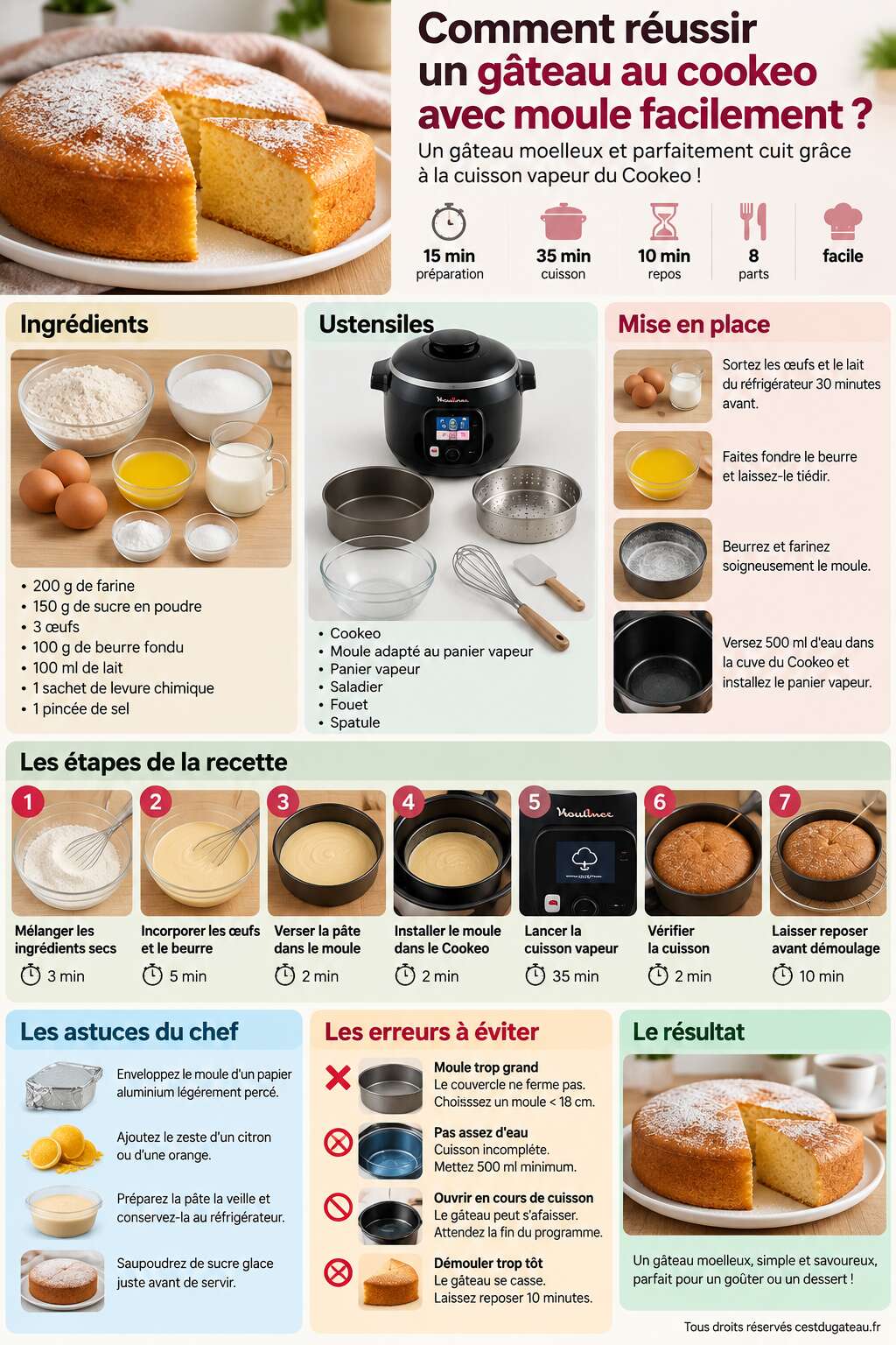 Fiche recette Comment réussir un gâteau au cookeo avec moule facilement ? Fiche recette Comment réussir un gâteau au cookeo avec moule facilement ?
