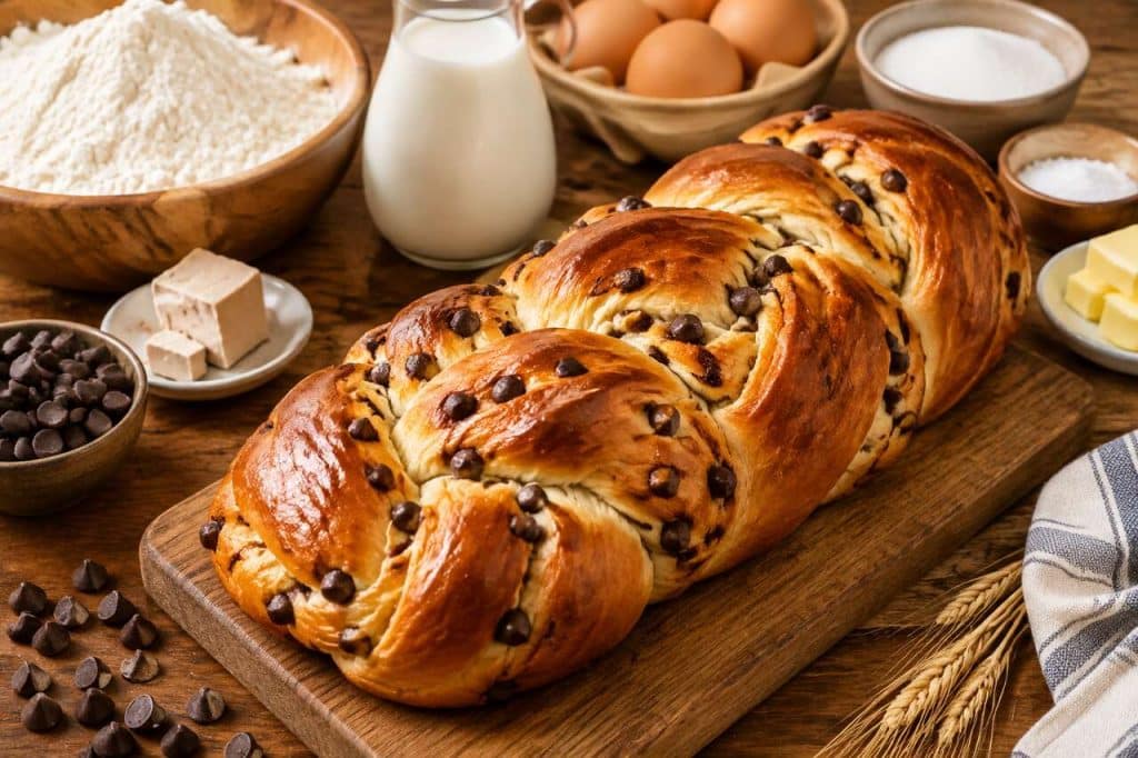 Recette de brioche aux pépites de chocolat moelleuse et gourmande