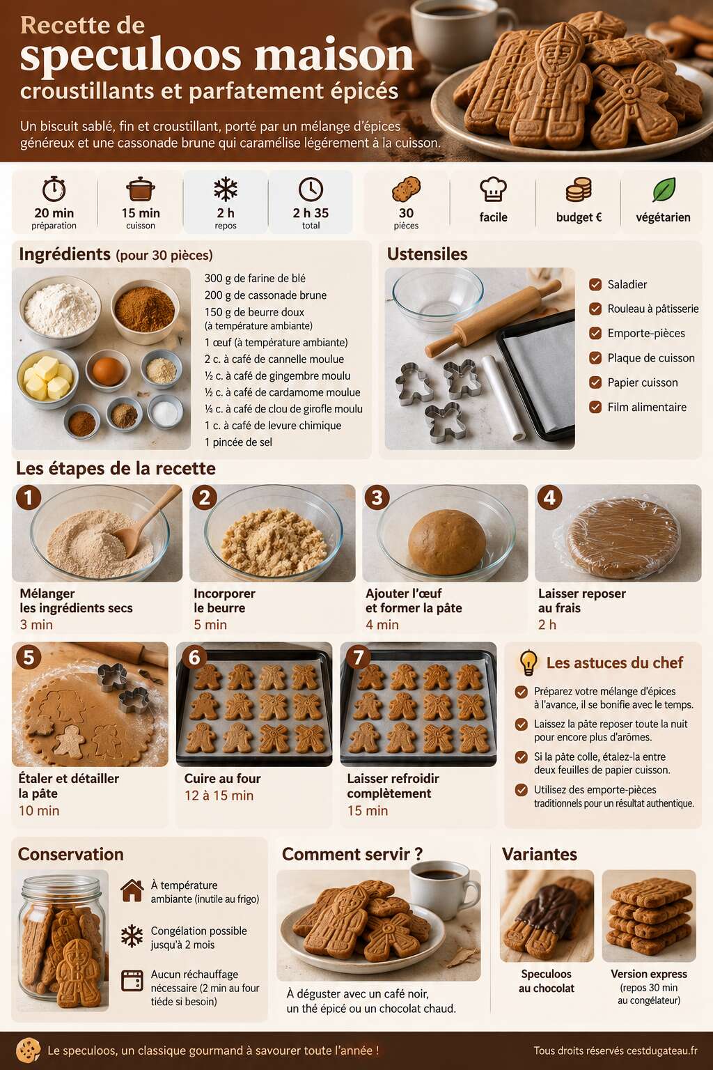 Fiche recette Recette de speculoos maison croustillants et parfaitement &eacute;pic&eacute;s