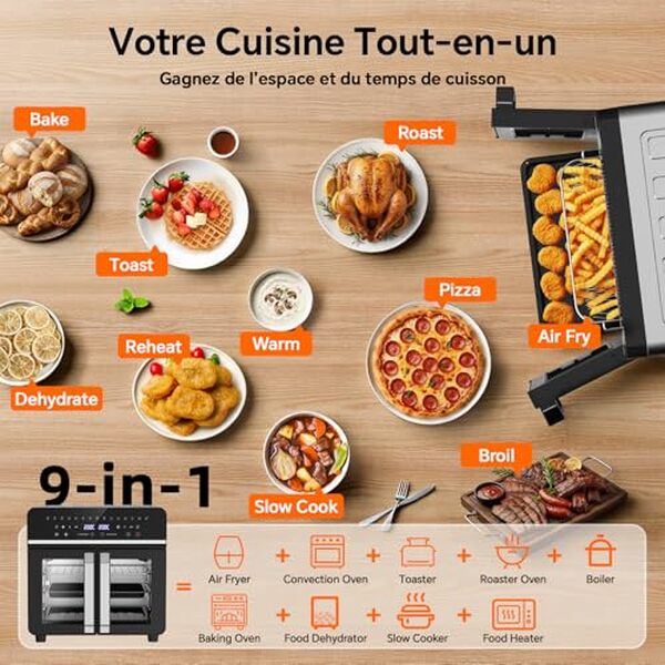 Découvrez notre test complet de la friteuse sans huile EMPHSISM 23L XXL avec portes françaises et technologie smart-touch. Performances, avantages et verdict final. 