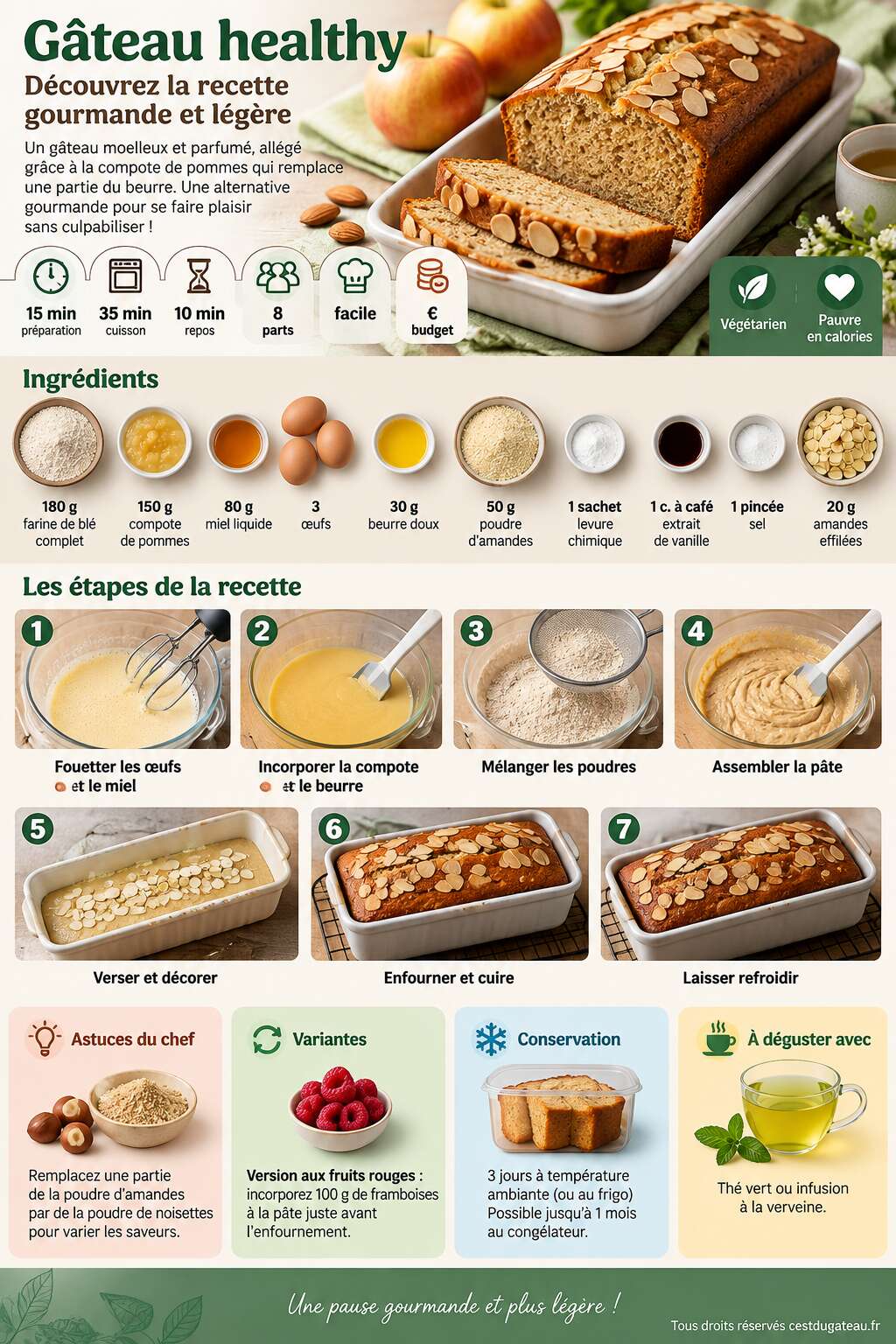 Fiche recette Gâteau healthy : découvrez la recette gourmande et légère Fiche recette Gâteau healthy : découvrez la recette gourmande et légère