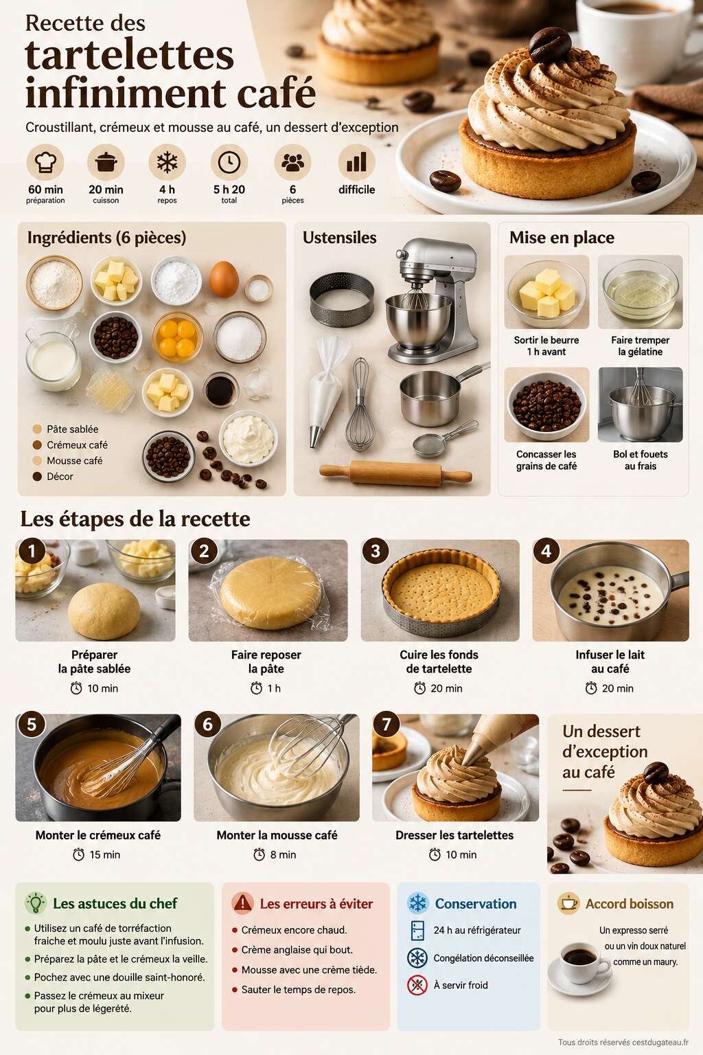 Fiche recette Recette des tartelettes infiniment café Fiche recette Recette des tartelettes infiniment café