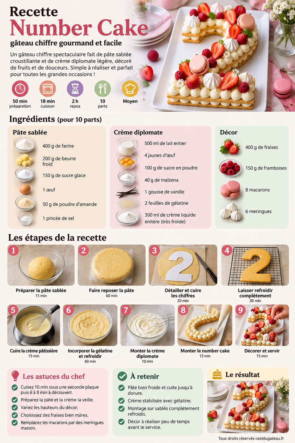 Fiche recette Recette Number Cake : g&acirc;teau chiffre gourmand et facile