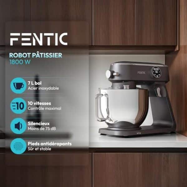 Découvrez notre test du robot pâtissier Fentic 1800W : performances, puissance et efficacité pour vos préparations culinaires et pâtissières. 