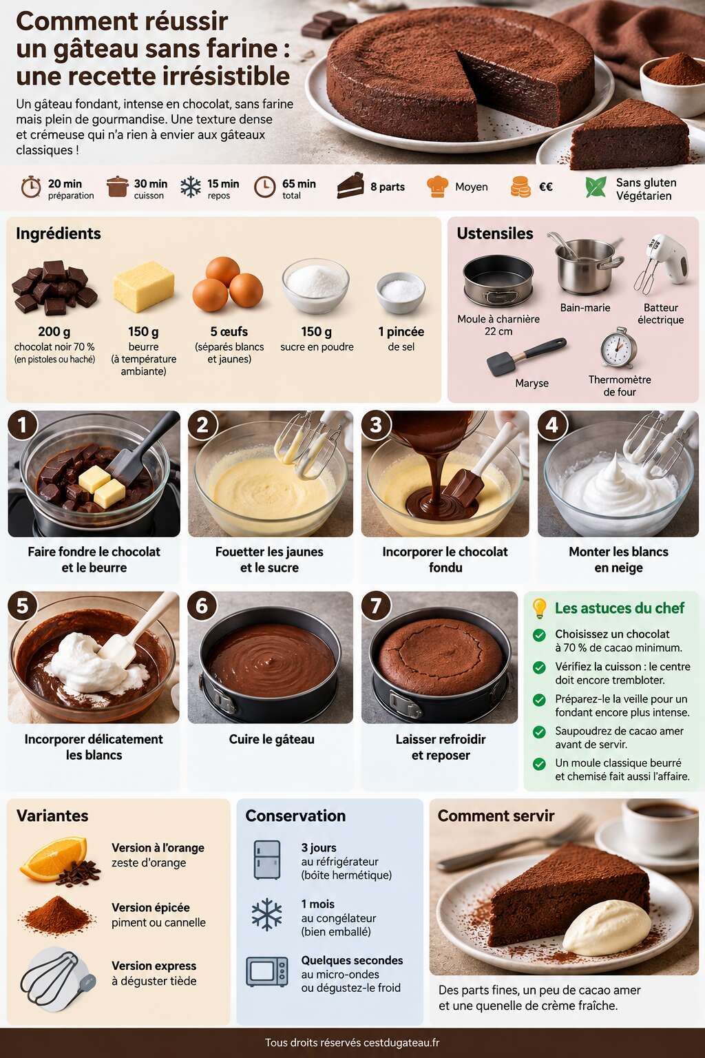 Fiche recette Comment réussir un gâteau sans farine : une recette irrésistible Fiche recette Comment réussir un gâteau sans farine : une recette irrésistible
