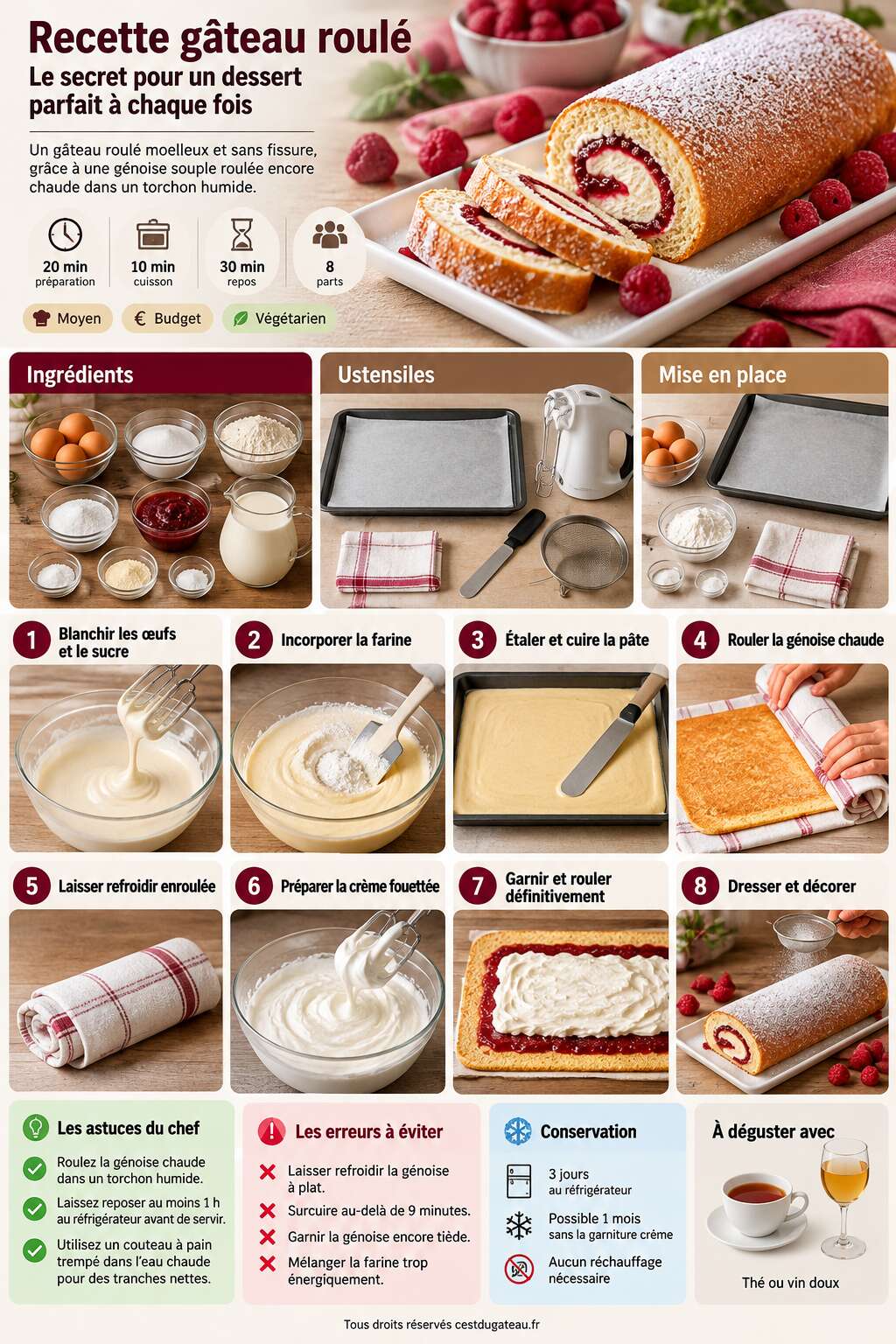 Fiche recette Recette g&acirc;teau roul&eacute; : le secret pour un dessert parfait &agrave; chaque fois