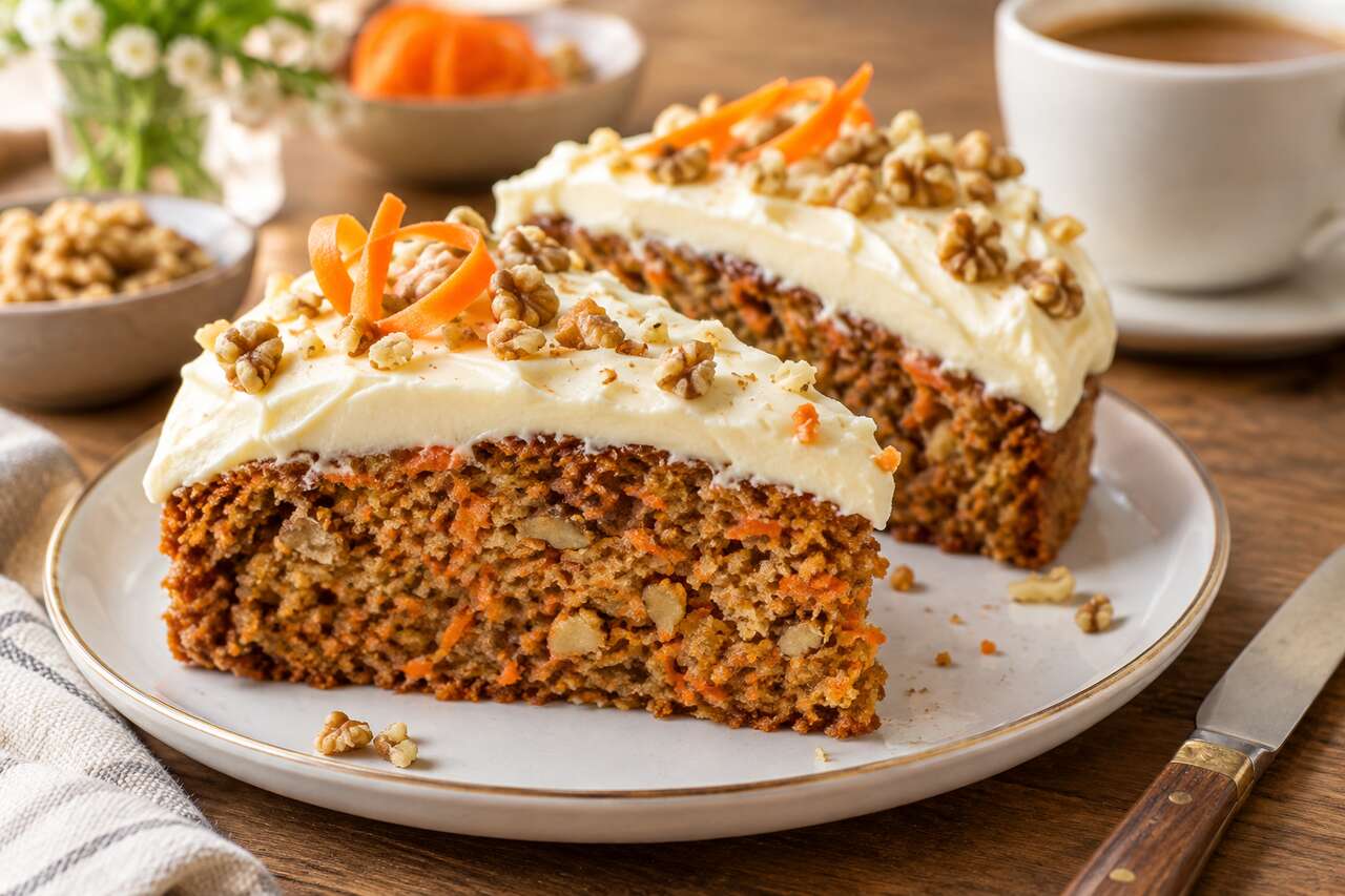 Carrot cake moelleux au cream cheese : recette gourmande