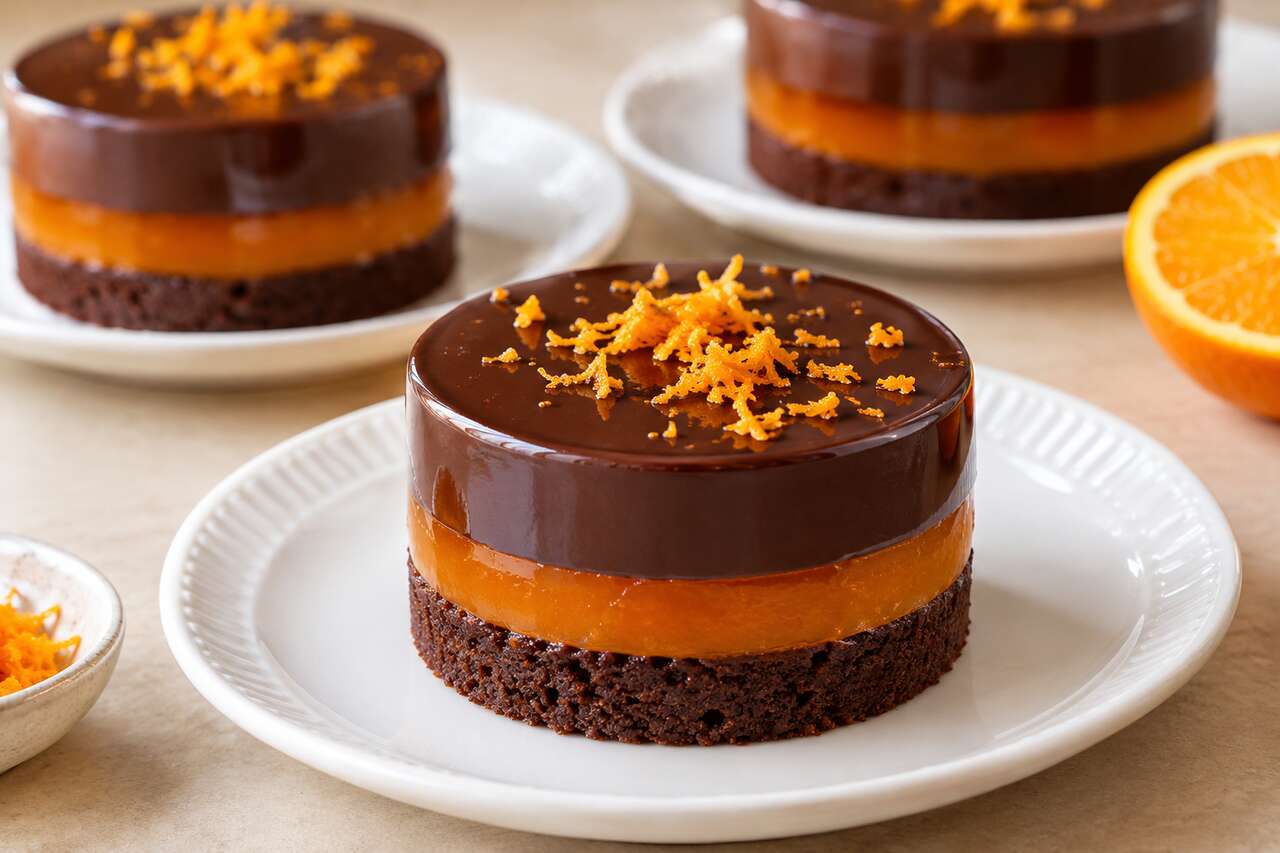 Recette d'entremets individuels chocolat orange
