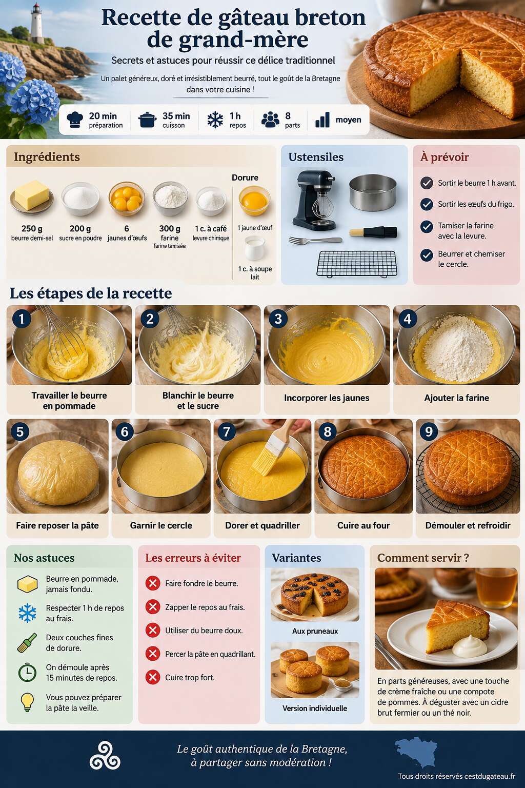 Fiche recette Recette de gâteau breton de grand-mère : secrets et astuces pour réussir ce délice traditionnel Fiche recette Recette de gâteau breton de grand-mère : secrets et astuces pour réussir ce délice traditionnel